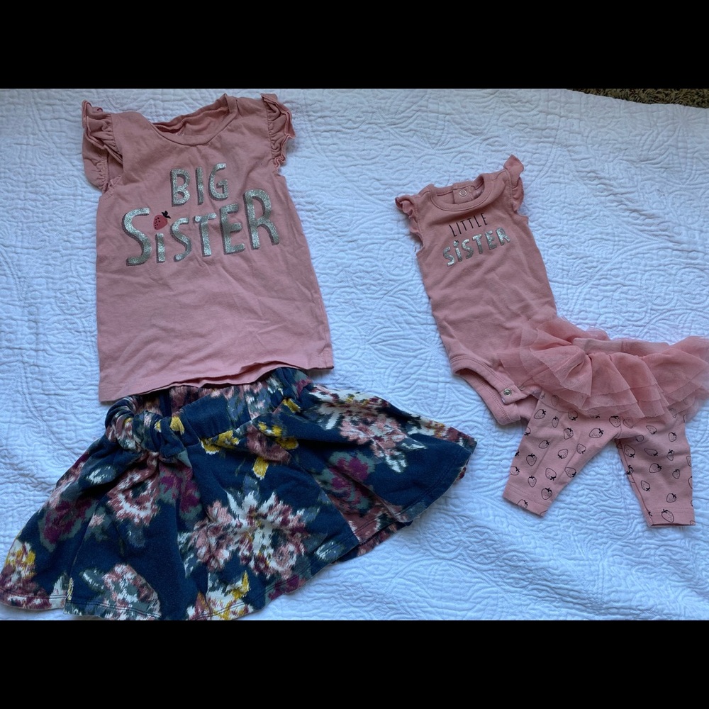 Little sister big sister outfit matching coordinating sets